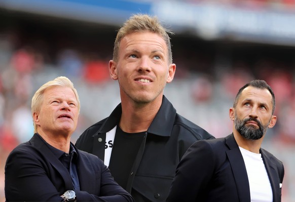 München, Deutschland 27. März 2023: Fussball, Herren, Saison 2022/2023, FC Bayern München Hier eine Fotomontage mit Oliver Kahn, Vorstandsvorsitzender FC Bayern München li. Julian Nagelsmann, Trainer  ...