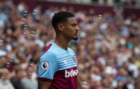 Sebastien Haller of West Ham United during the Premier League match between West Ham United and Norwich City at the Olympic Park, London, England on 31 August 2019. PUBLICATIONxNOTxINxUK Copyright: xA ...