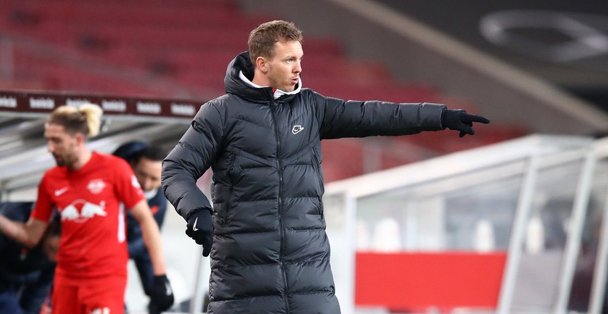 VfB Stuttgart - RB Leipzig / 02.01.2021 Stuttgart, 02.01.2021, Mercedes-Benz Arena, Fussball, Bundesliga , VfB Stuttgart vs. RB Leipzig , Im Bild: Trainer Julian Nagelsmann, RB Leipzig , DFL regulatio ...