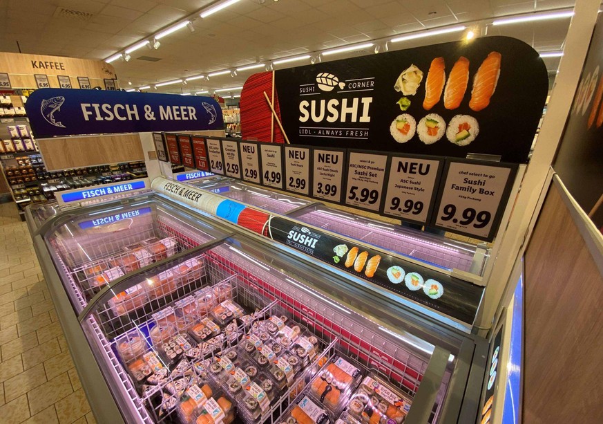 Die neue "Sushi-Corner" beim Discounter.