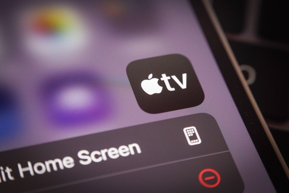 Entertainment Application Illustrations The Apple TV app is seen in this illustration photo on a portable mobile device in Warsaw, Poland on 14 October, 2022. Warsaw Poland PUBLICATIONxNOTxINxFRA Copy ...