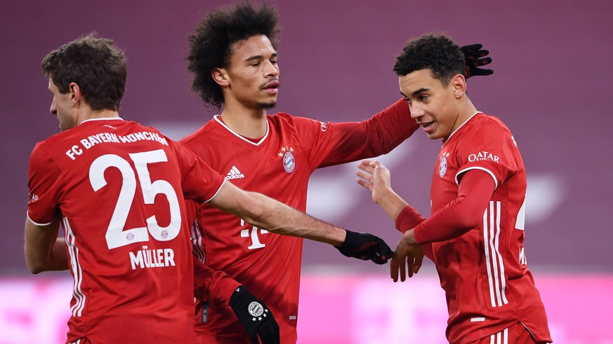 Fussball 1. Bundesliga Saison 20/21: FC Bayern Muenchen - 1.FSV Mainz 05 Fussball 1. Bundesliga Saison 2020/2021 14. Spieltag FC Bayern Muenchen - 1.FSV Mainz 05 03.01.2021 Jubel FC Bayern Muenchen Th ...