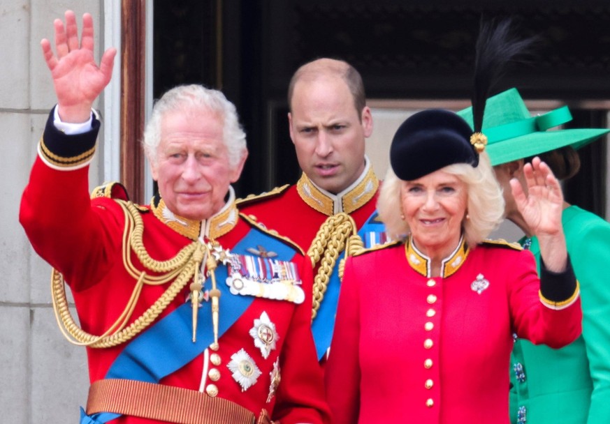 17/06/2023. London, United Kingdom. Trooping the Colour. King Charles III attends Trooping the Colour also known as The King s Birthday Parade, accompanied by Prince William, The Prince of Wales and P ...