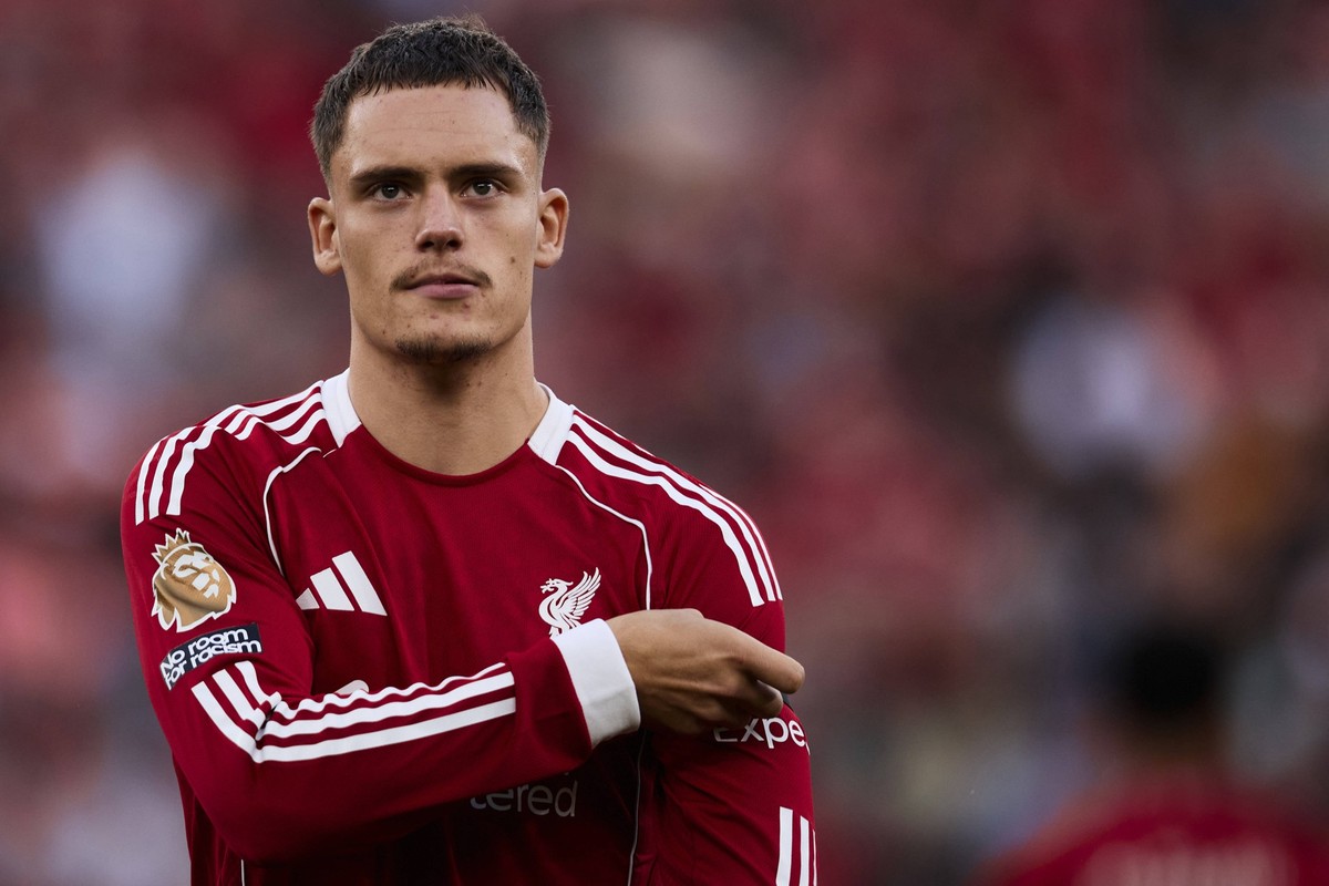 Liverpool, England, August 15, 2025: Florian Wirtz of Liverpool looks on during the Premier League 2025 match between Liverpool and Bournemouth at Anfield Stadium. Photo by Kobie Abott/Sports Press Ph ...