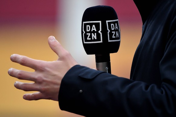 A DAZN microphone is seen during the Serie A football match between AS Roma and FC Internazionale at Olimpico stadium in Roma Italy, January 10th, 2021. Photo Andrea Staccioli / Insidefoto andreaxstac ...