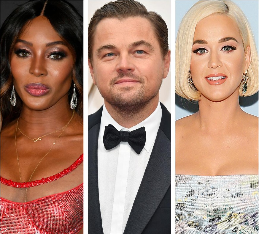 Naomi Campbell, Leonardo DiCaprio und Katy Perry (v.l.): Die Superstars richten sich mit einer klaren Botschaft gegen Mark Zuckerberg.