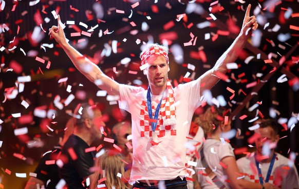 Ceremonial reception for Vatreni at Ban Josip Jelacic Square 16.07.2018., Croatia, Zagreb - Ceremonial reception for Vatreni at Ban Josip Jelacic Square. Croatian national football team won second pla ...