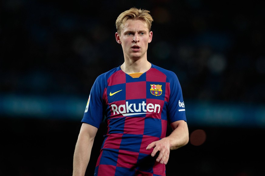 BARCELONA, SPAIN - FEBRUARY 02:.Frenkie de Jong of FC Barcelona, Barca during the Liga match between FC Barcelona and Levante UD at Camp Nou on February 02, 2020 in Barcelona, Spain. DAX/ESPA-Images F ...