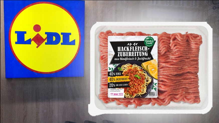 Lidl springt auf den "Hypetrain" Hybridfleisch auf.