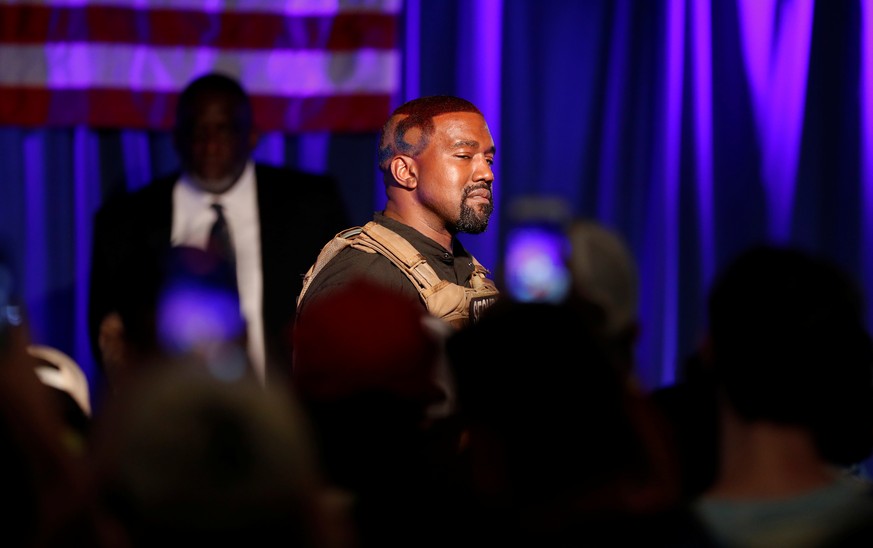 Rapper Kanye West holds his first rally in support of his presidential bid in North Charleston, South Carolina, U.S. July 19, 2020. REUTERS/Randall Hill