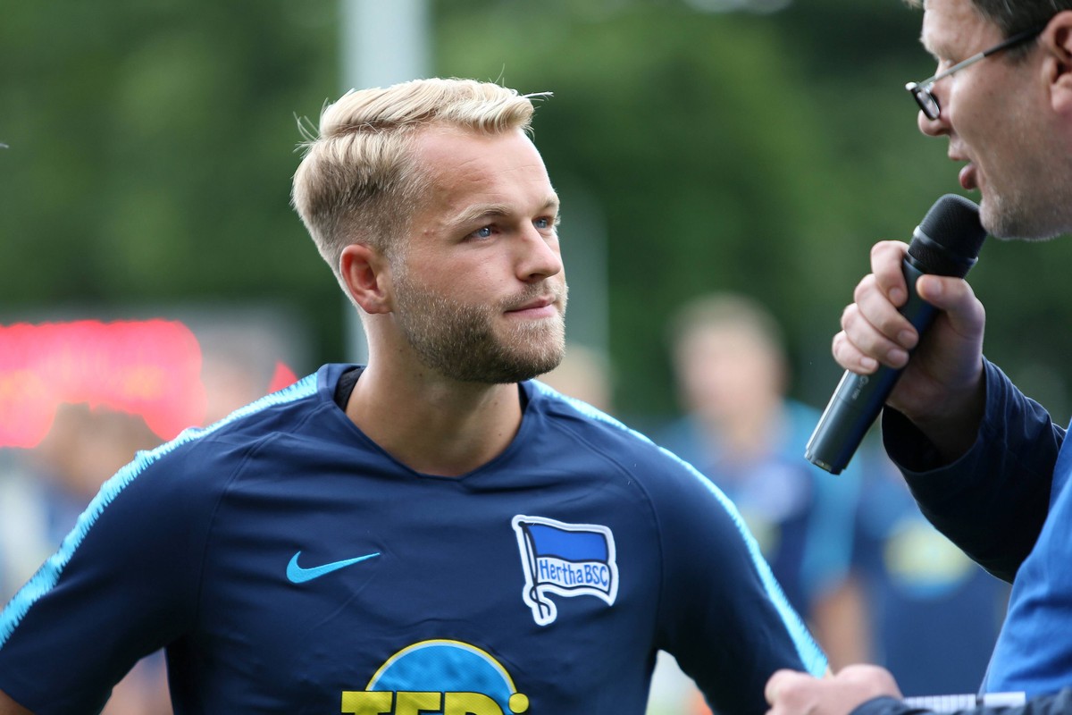 Pascal Koepke (Hertha BSC) beim Trainingsauftakt von Hertha BSC auf dem Olympiagelaende am 28.06.2018, GER, Fussball, 1.Bundesliga, Trainingsauftakt von Hertha BSC, 28.06.2018, Olympiagelaende Berlin ...