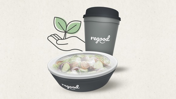 "Regood"-Becher und -Schüsseln soll es künftig an der Salatbar, der heißen Theke oder im In-House-Gastrobetrieb geben.