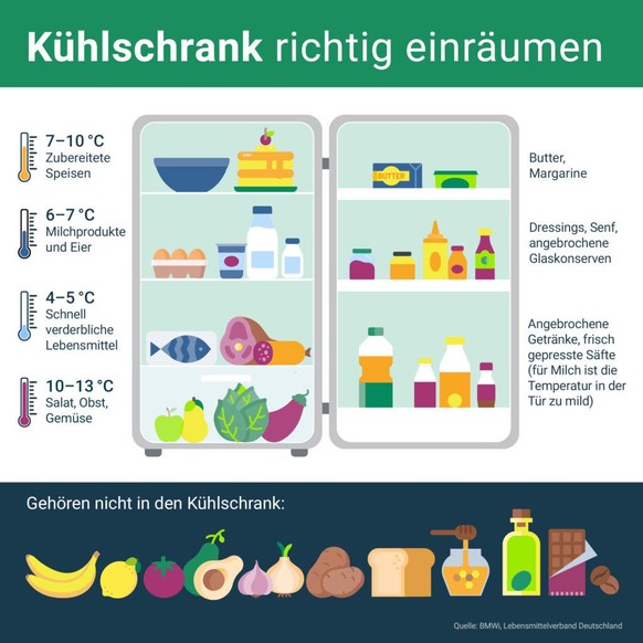 So räumt ihr den Kühlschrank richtig ein.