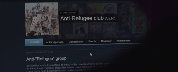 Die Gruppe "Anti-Refugee Club" auf der Gaming-Plattform "Steam": Eine Community potentieller Attentäter.