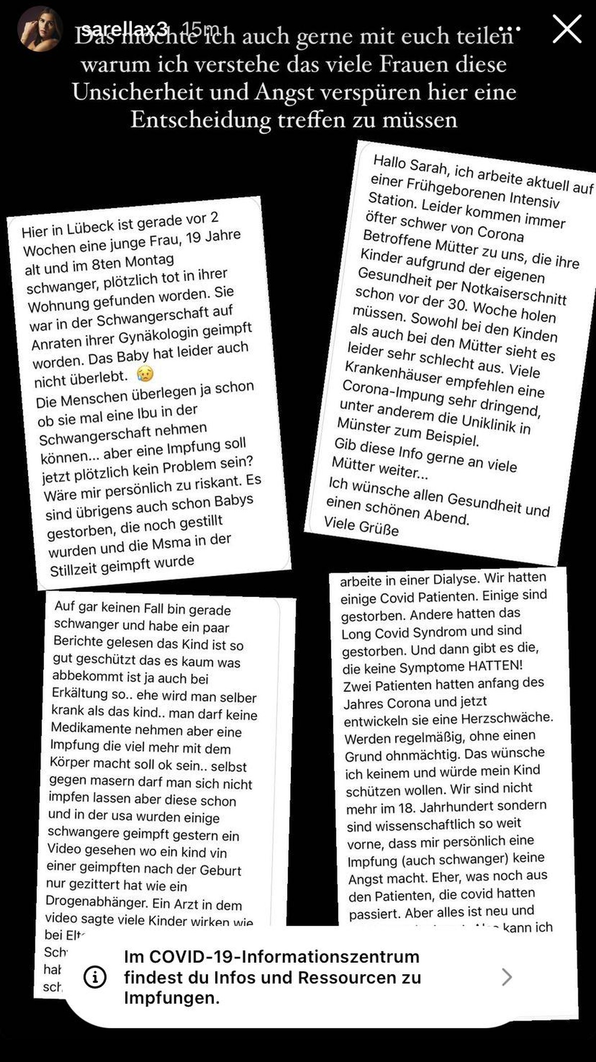 Diese Nachrichten macht sie zudem von Followern öffentlich.