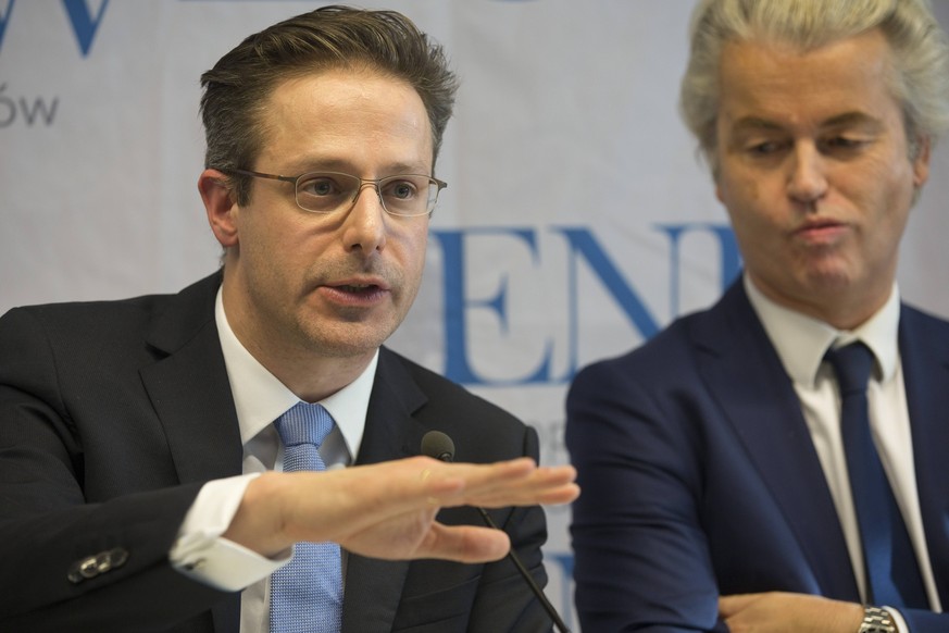 Marcus Pretzell sitzt für die AfD im EU-Palrament. Rechts Geert Wilders.