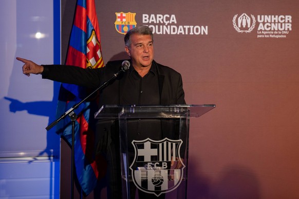 The President of FC Barcelona, Barca Joan Laporta participates in the act of founding FC BARCELONA, in New York, US, 28 July 2022. Act of the foundation of FC BARCELONA in New York ACHTUNG: NUR REDAKT ...