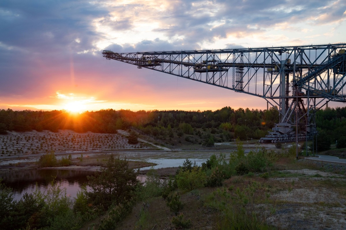 Bergheider See, Abraumförderbrücke, Lichterfeld, Brandenburg, Lausitz