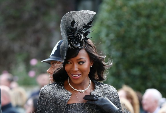 Naomi Campbell arrives ahead of the wedding of Princess Eugenie and Jack Brooksbank at St George's Chapel in Windsor Castle, Britain October 12, 2018. Gareth Fuller/Pool via REUTERS