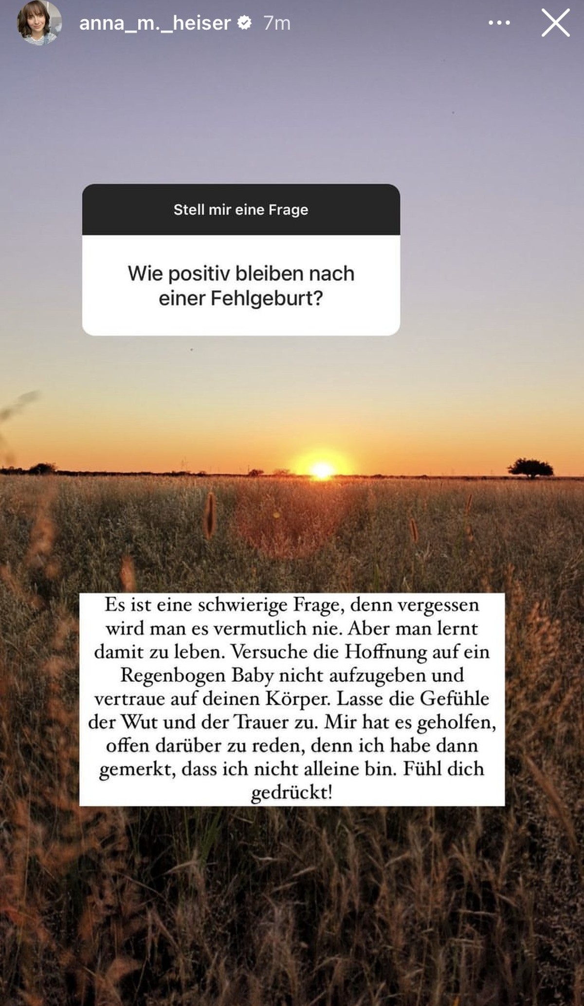 Anna Heiser spricht auch über den Umgang mit ihrer Fehlgeburt.