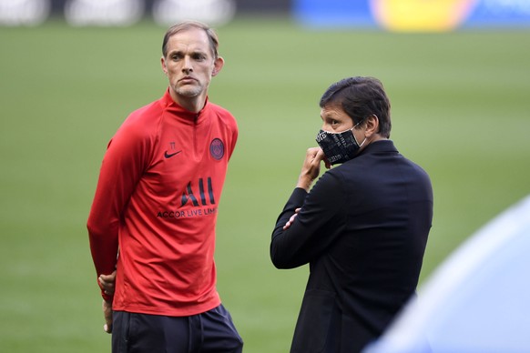 LEONARDO directeur sportif PSG - THOMAS TUCHEL ENTRAINEUR PSG FOOTBALL : Conferences de Presse et Entrainements - Paris SG vs Lyon - Coupe de la Ligue - Finale - 30/07/2020 FEP/Panoramic PUBLICATIONxN ...