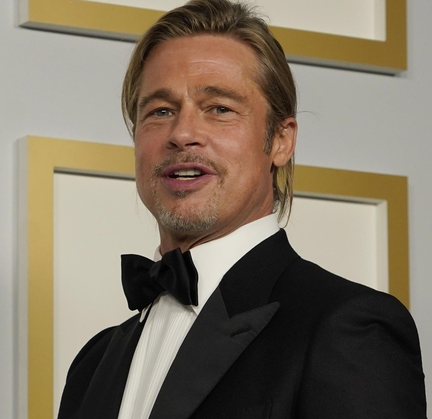 26.04.2021, USA, Los Angeles: Brad Pitt, Schauspieler, im Presseraum bei den Oscars in der Union Station. Foto: Chris Pizzello/Pool AP/dpa +++ dpa-Bildfunk +++