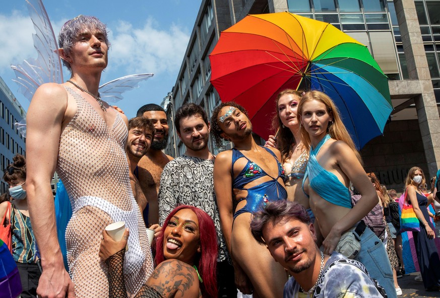 People take part in the Christopher Street Day (CSD) parade, in Berlin, Germany, July 24, 2021. REUTERS/Stringer TPX IMAGES OF THE DAY