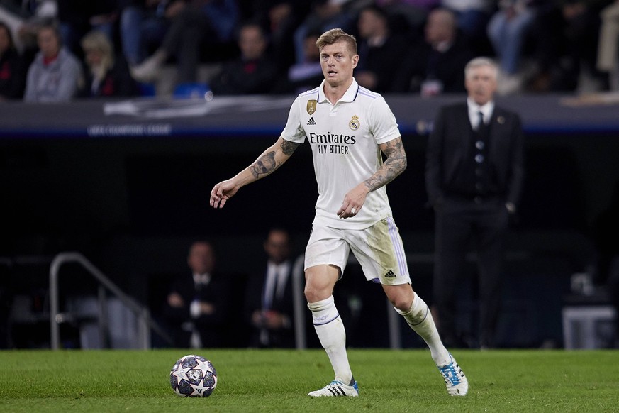 March 15, 2023, Madrid, Madrid, Spain: Toni Kroos of Real Madrid during the Champions League football match between Real Madrid and Liverpool FC at Santiago Bernabeu Stadium in Madrid, Spain, March 15 ...