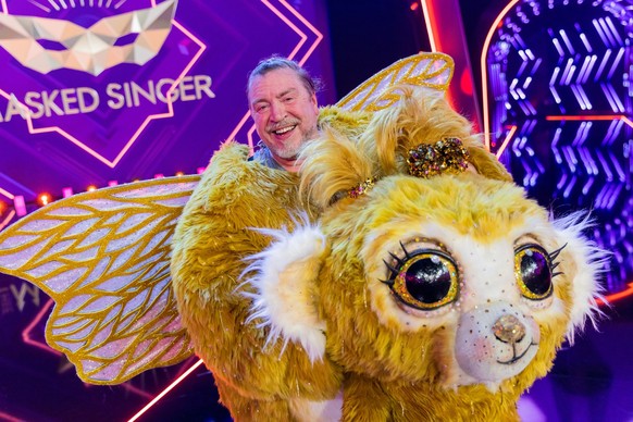 29.10.2022, Nordrhein-Westfalen, K�ln: Armin Rohde, Schauspieler, steht als Figur &quot;Goldi&quot; in der Prosieben-Show &quot;The Masked Singer&quot; auf der B�hne. Foto: Rolf Vennenbernd/dpa +++ dp ...