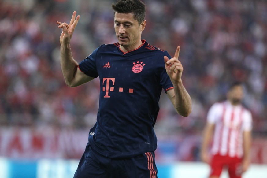 Traf wieder doppelt gegen Olympiakos Piräus: Robert Lewandowski.