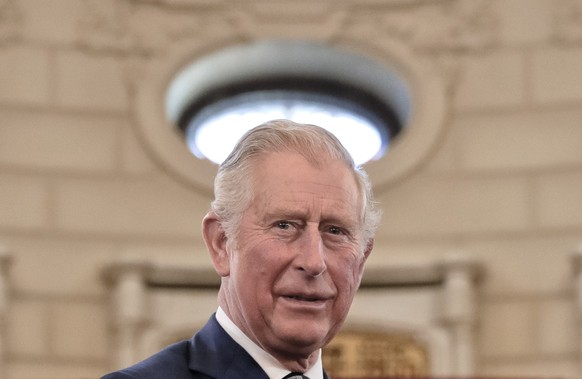FILE - In this Wednesday, March 29, 2017 file photo, Britain&#039;s Prince Charles smiles during a welcoming ceremony at the Cotroceni Presidential Palace in Bucharest, Romania. Prince Charles has bee ...