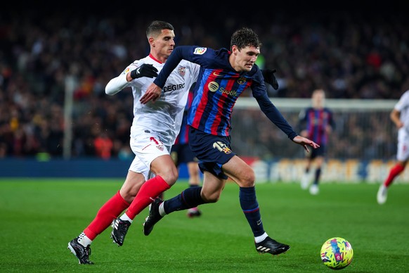 February 5, 2023, Barcelona, Spain: Andreas Christensen of FC Barcelona, Barca in action during the Liga match between FC Barcelona and Sevilla FC at Spotify Camp Nou in Barcelona, Spain. Barcelona Sp ...