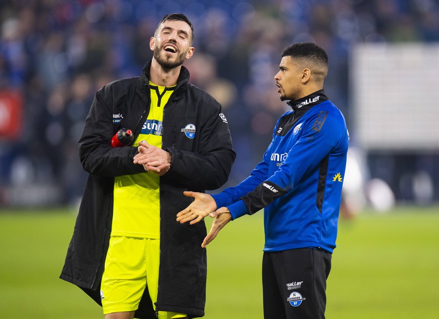 Vom Mannschaftswert her das Schlusslicht in Europas Top-5-Ligen: Der SC Paderborn, hier mit Klaus Gjasula (l.) und Mohamed Dräger.