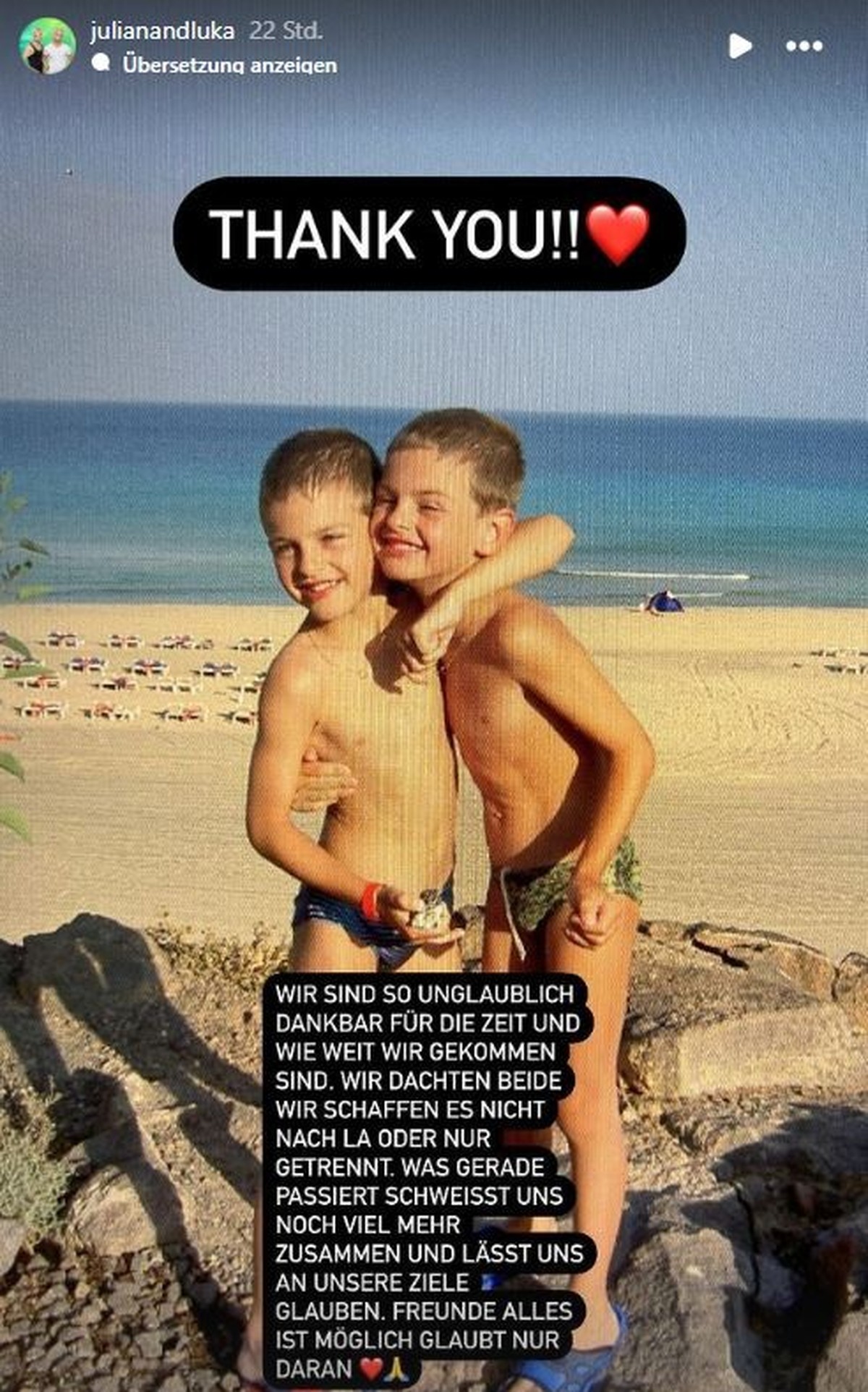 Julian und Luka sind dankbar für ihre "GNTM"-Reise.