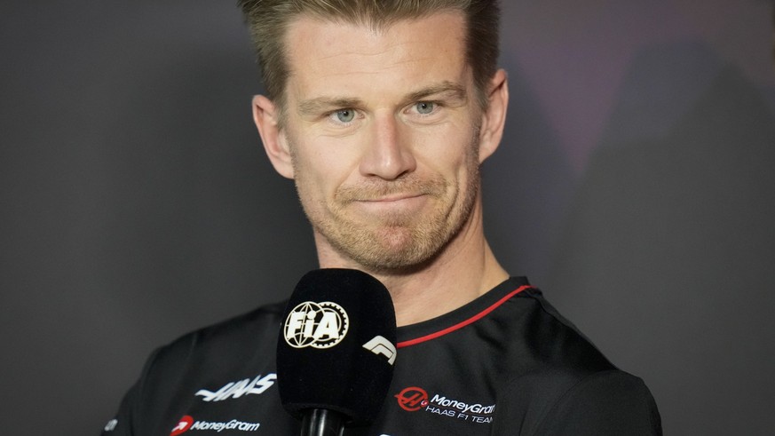 ARCHIV - 06.03.2024, Saudi-Arabien, Dschidda: Motorsport: Formel-1-Weltmeisterschaft, Grand Prix von Saudi-Arabien, Pressekonferenz: Nico Hülkenberg aus Deutschland vom Team Haas während einer Pressek ...