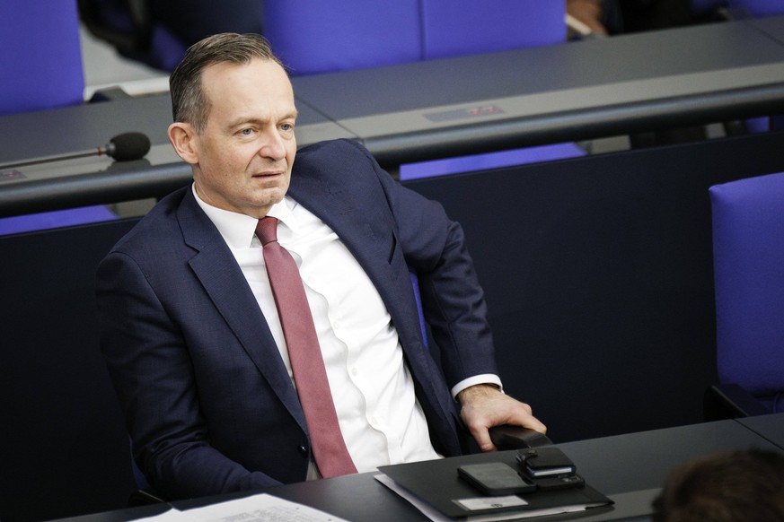 Volker Wissing, Bundesminister fuer Verkehr und Ditgitales, FDP aufgenommen im Rahmen der 91. Sitzung im Deutschen Bundestag in Berlin, 16.03.2023. Berlin Deutschland *** Volker Wissing, Federal Minis ...