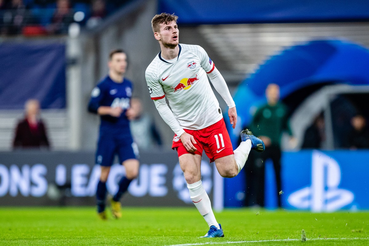Timo Werner 11 RB Leipzig waehrend des Achtelfinale Runde 2 von 2 - Saison 2019-2020 in der Champions League Herren zwischen RB Leipzig und Tottenham Hotspur Spurs in der Red Bull Arena am 10. March 2 ...