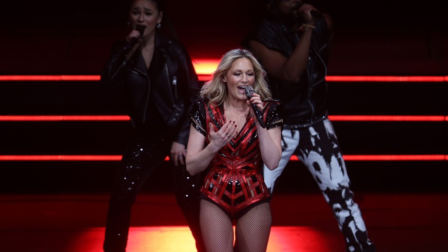 HAMBURG, GERMANY - APRIL 11: Helene Fischer performs live onstage during her tour opening concert at Barclays Arena on April 11, 2023 in Hamburg, Germany. (Photo by Joern Pollex/Getty Images)