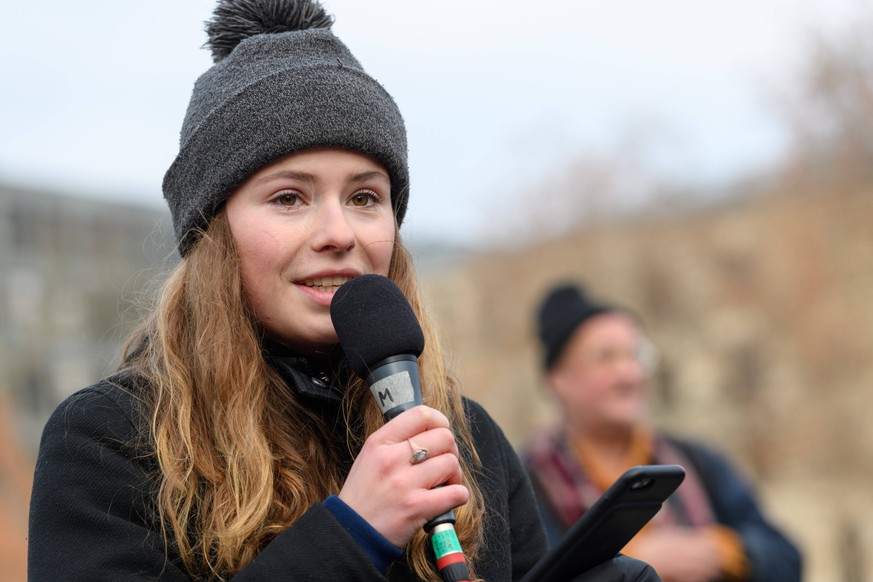 Die 23-jährige Klima-Aktivistin Luisa Neubauer bei einer Demo in Berlin Mitte Dezember.