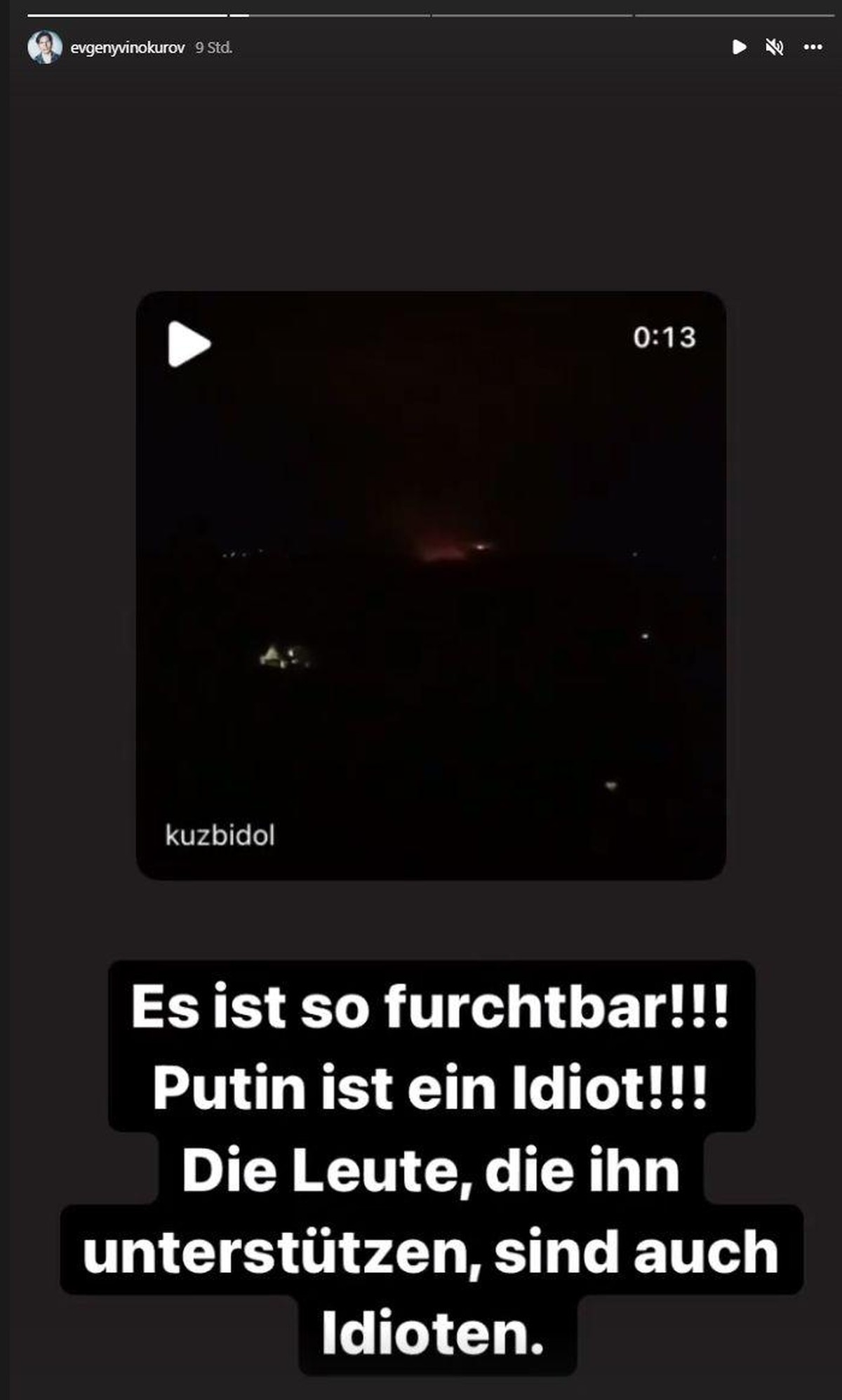 Evgeny bezieht Stellung gegen Putin und dessen Regime.