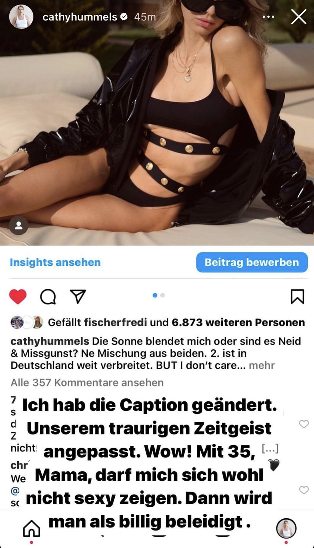 Später änderte Cathy die Überschrift wieder.