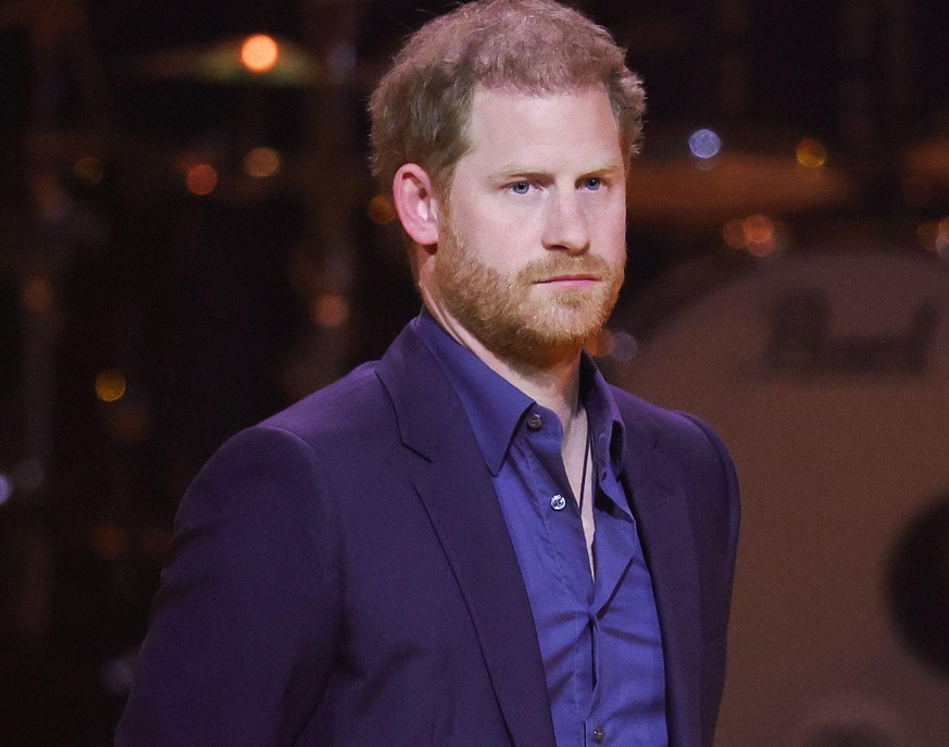 THE HAGUE, NETHERLANDS - APRIL 22: Prince Harry, Duke of Sussex is seen on stage during the Invictus Games The Hague 2020 Closing Ceremony at Zuiderpark on April 22, 2022 in The Hague, Netherlands. (P ...