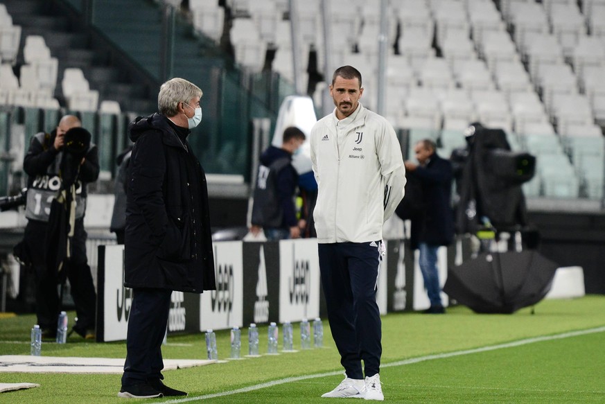 Italy: Juventus vs Napoli Leonardo Bonucci of Juventus during the Serie A football match Juventus fc vs Napoli. Juventus won 3-0 over Napoli for referees decision, because napoli did not show up at th ...