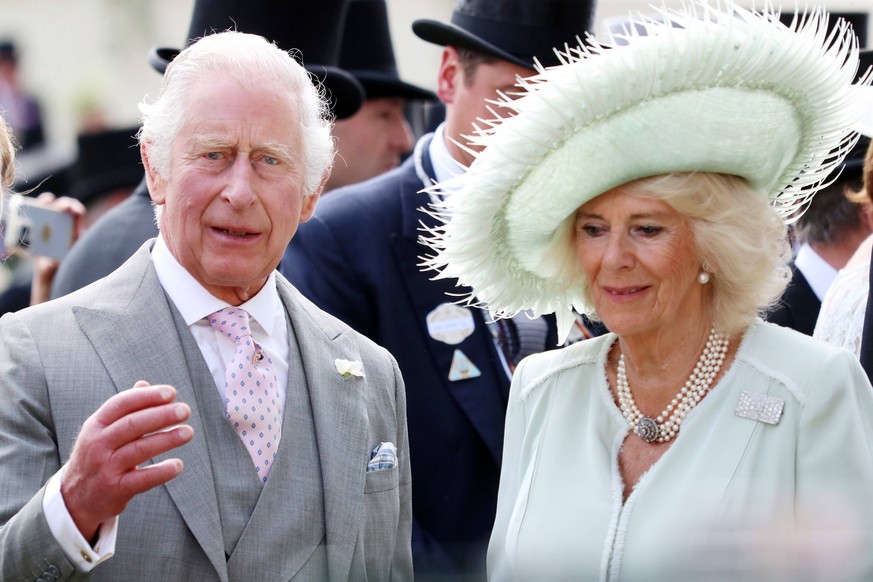 22.06.2023, Ascot, Windsor, GBR - Portrait of HM King Charles III and Camilla, the Queen Consort. Ascot racecourse. Koenig Charles, Royals, Portrait, Portraet, King Charles the Third, Queen Camilla, K ...