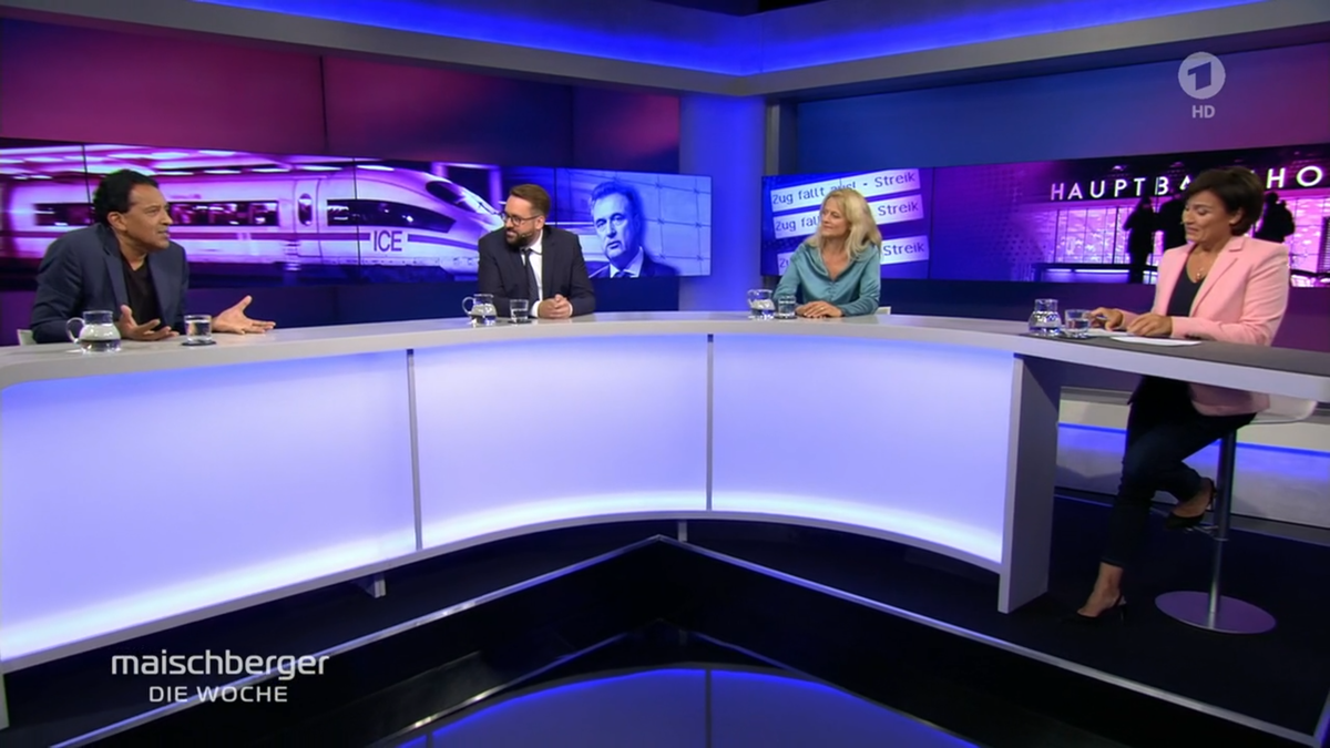 Maischbergers Kommentatoren in dieser Woche: Cherno Jobatey, Paul Ronzheimer und Kristina Dunz (von links).