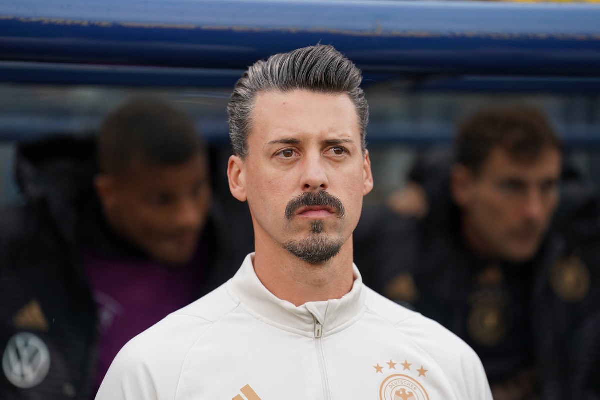 Co-Trainer/Assistenztrainer Sandro Wagner Deutschland Germany - Hartford 14.10.2023: USA vs. Deutschland, Pratt &amp; Whitney Stadium Hartford, Freundschaftsspiel *** Co coach assistant coach Sandro W ...