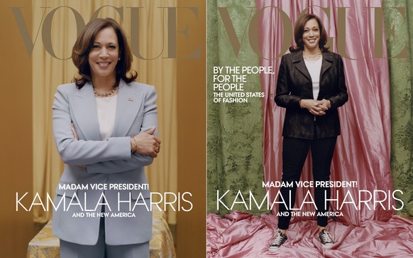 HANDOUT - 11.01.2021, ---: ARCHIV - Kamala Harris, damalige gew�hlte Vizepr�sidentin (Vice President-elect) der USA, ist auf dem digitalen und gedruckten Cover der Februar-Ausgabe der Modezeitschrift  ...