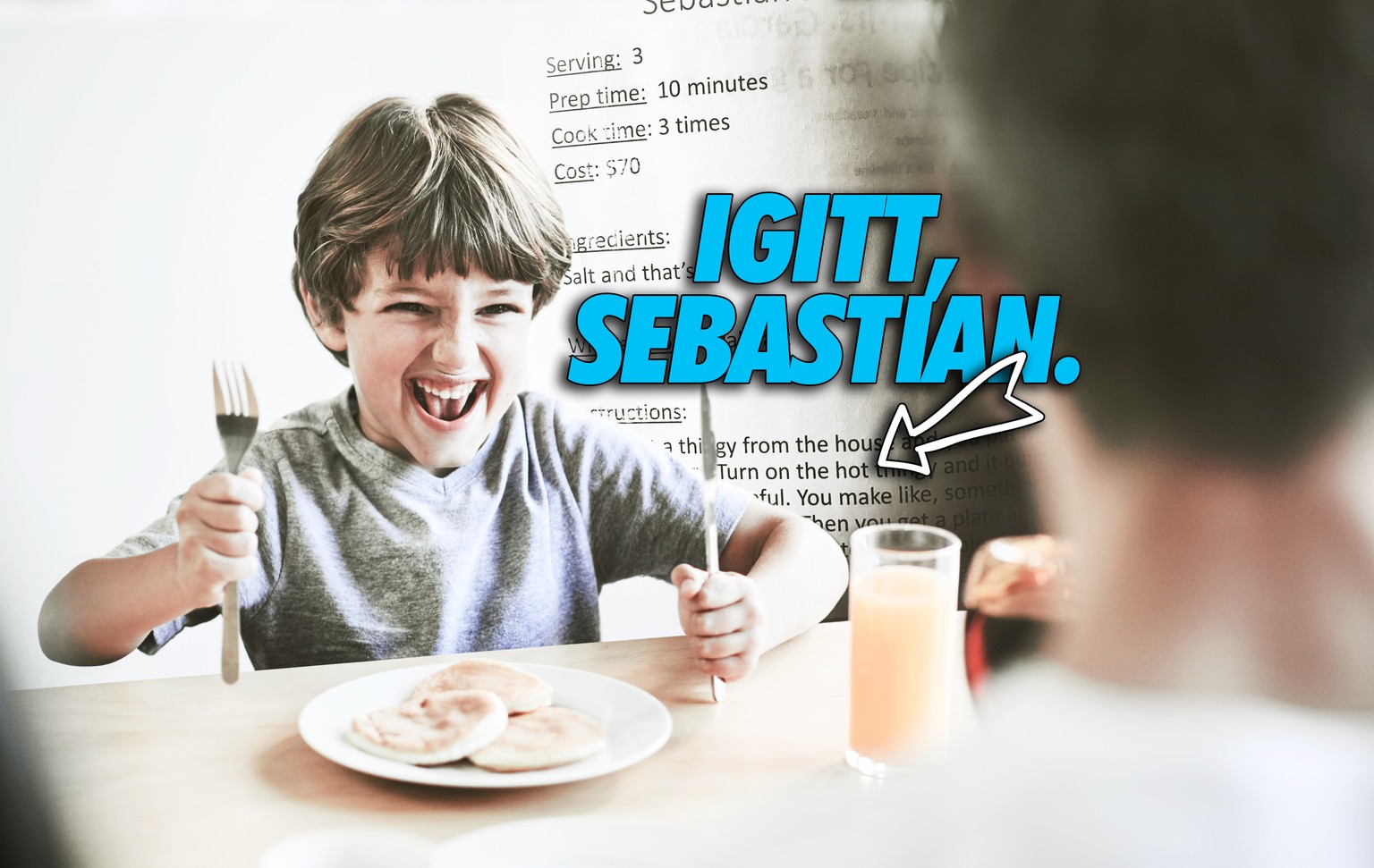 Shot of a father and his adorable son having breakfast together at home