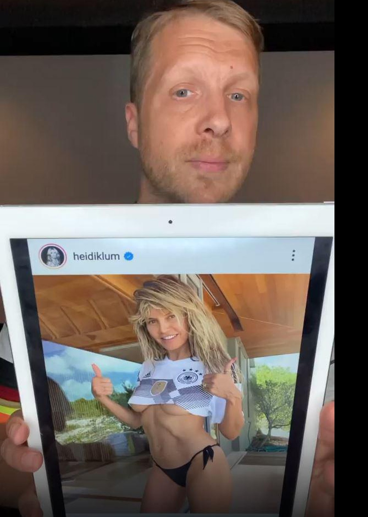 Heidi Klum zeigte Pocher ebenfalls in seiner Bildschirmkontrolle.