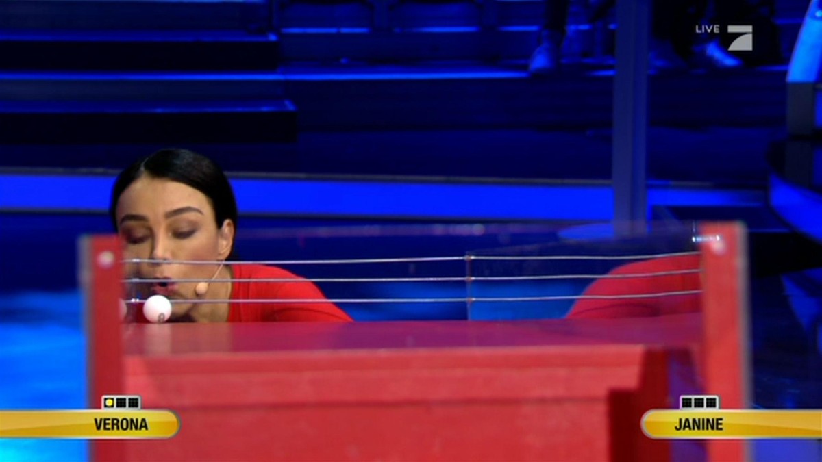 Verona Pooth: Die Moderatorin pustete sich zum Sieg.